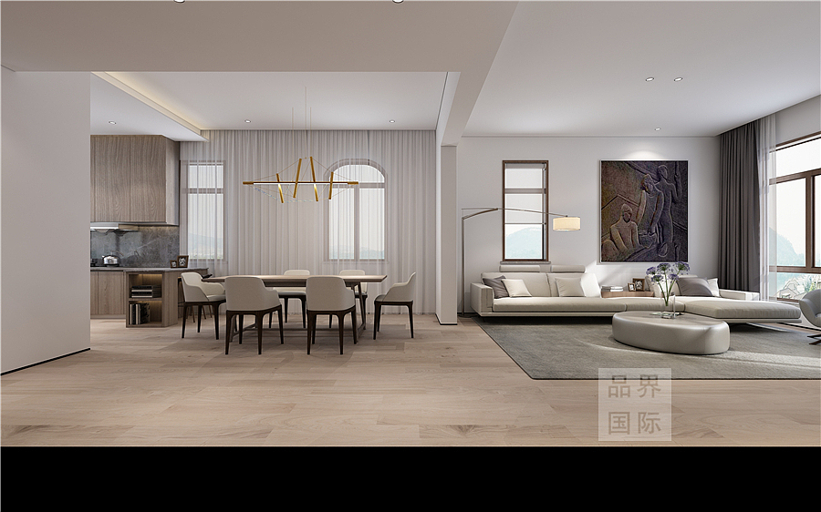 美景东望268平装修效果图设计案例·品界现代简约风格