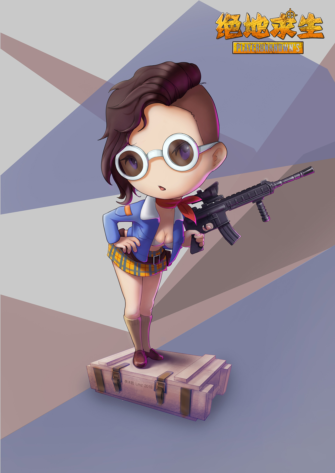 绝地求生大逃杀q版|插画|创作习作|乌姆沐沐 - 原创作品 - 站酷