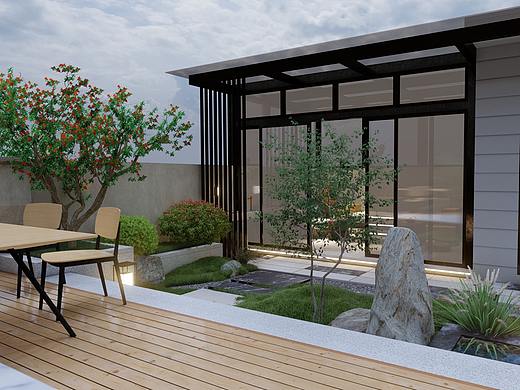 重庆渝北70平中式屋顶花园（纯设计）