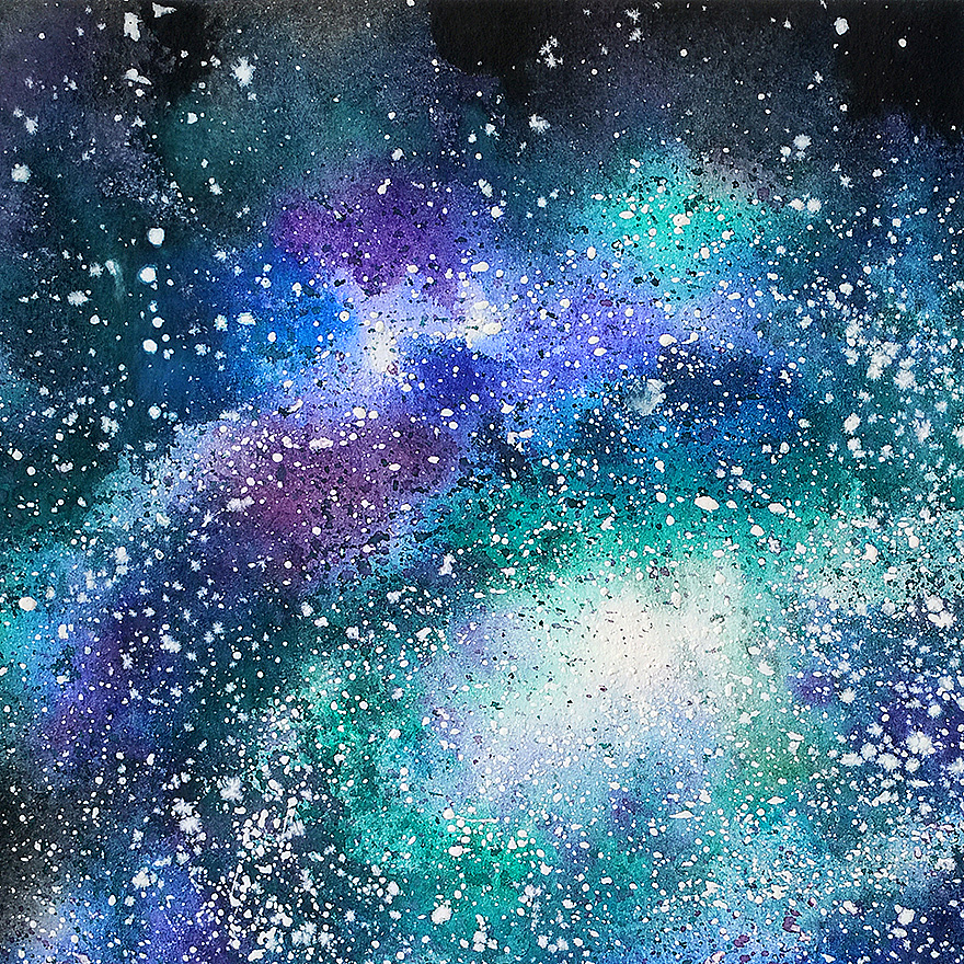 《星河》原创水彩作品|纯艺术|绘画|mimimoo米店_原创作品-站酷(zcool