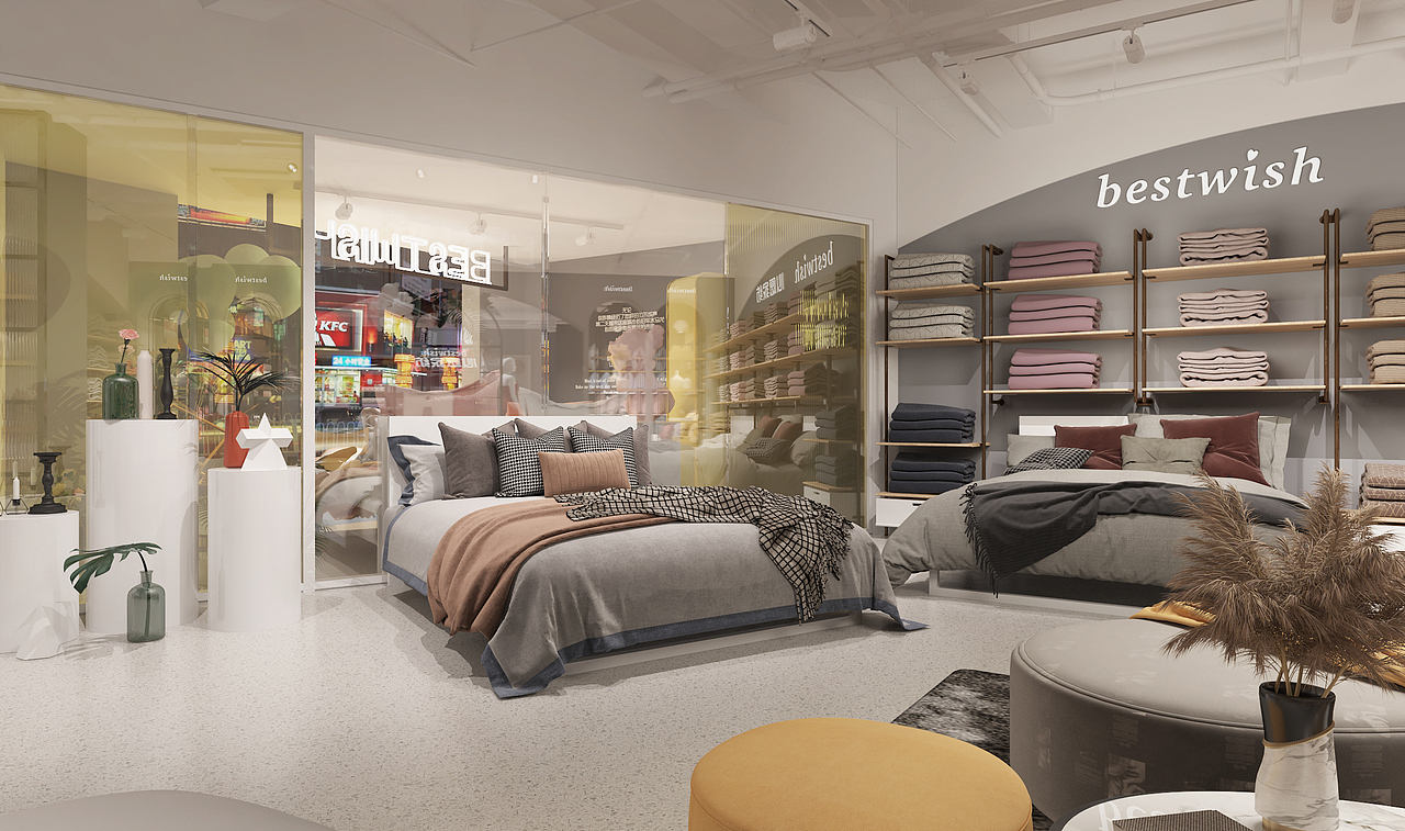 心愿家纺|空间|展陈设计|靖煜怒那_原创作品-站酷zcool