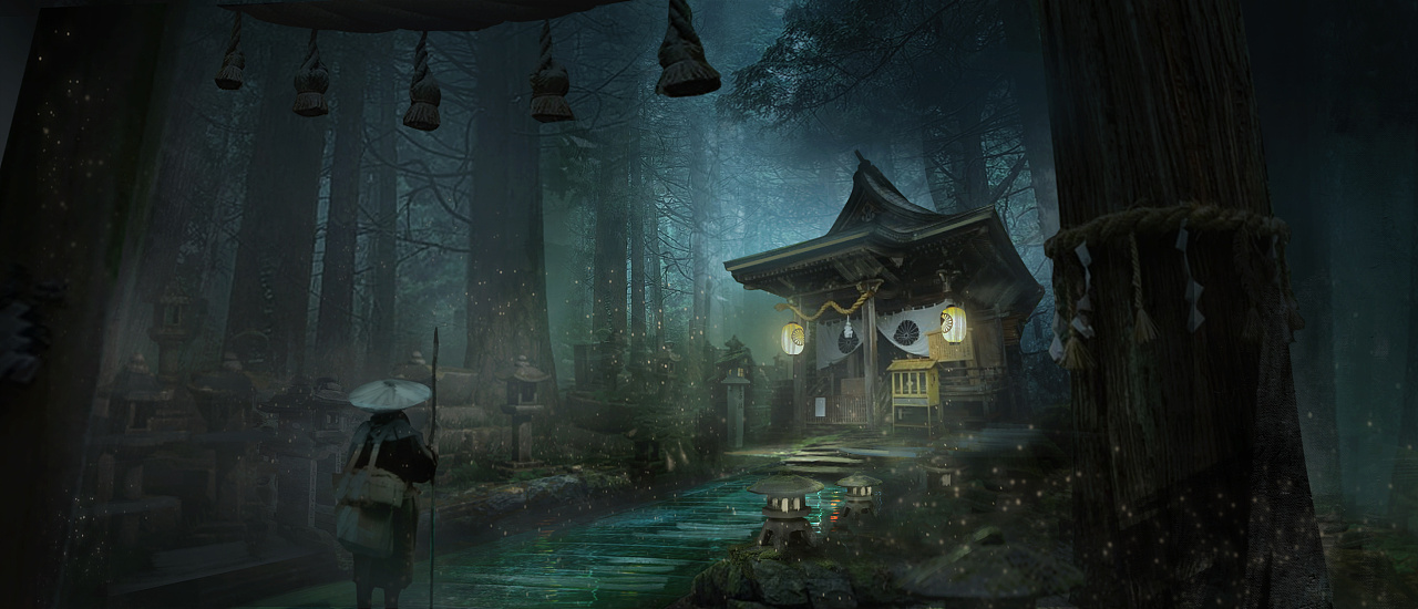 秘境神社|插画|概念设定|oling居 - 原创作品 - 站酷 (zcool)