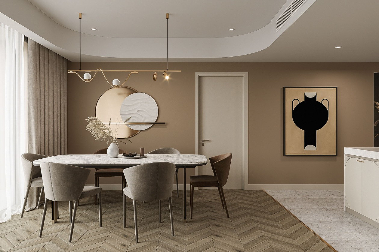 浅咖色系住宅空间设计 很是高级