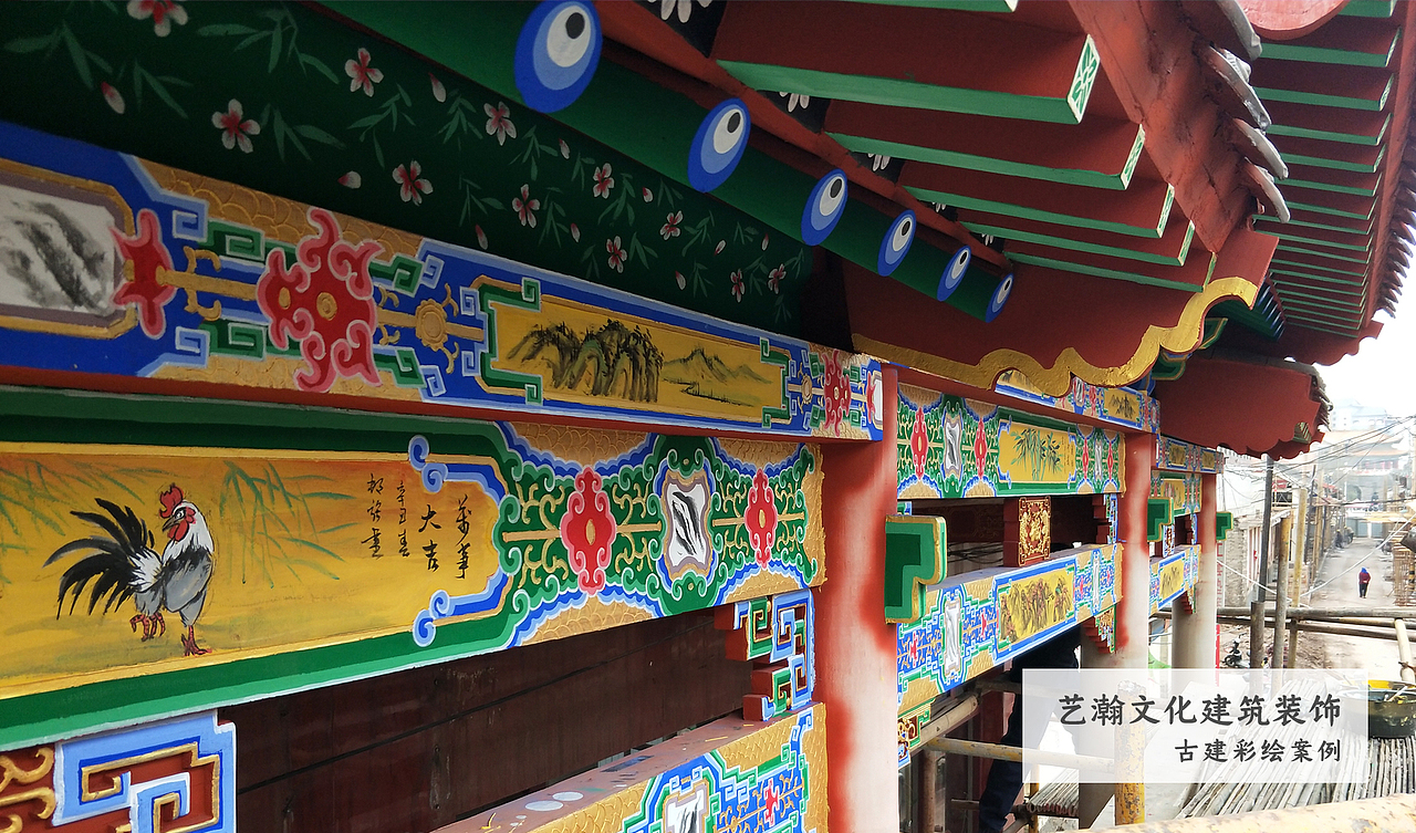 【山西古建筑彩绘】寺庙牌坊彩绘仿古彩绘古建筑彩绘（图ZMjY3OTMzMjAw） - 绘画 - 站酷设计师大艺术家王多多原创素材 - 站酷ZCOOL