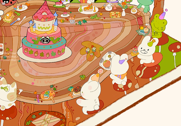 森林生日会（图ZMzU3NTc0MDM2） - 儿童插画 - 站酷设计师插画师氯化钠原创素材 - 站酷ZCOOL