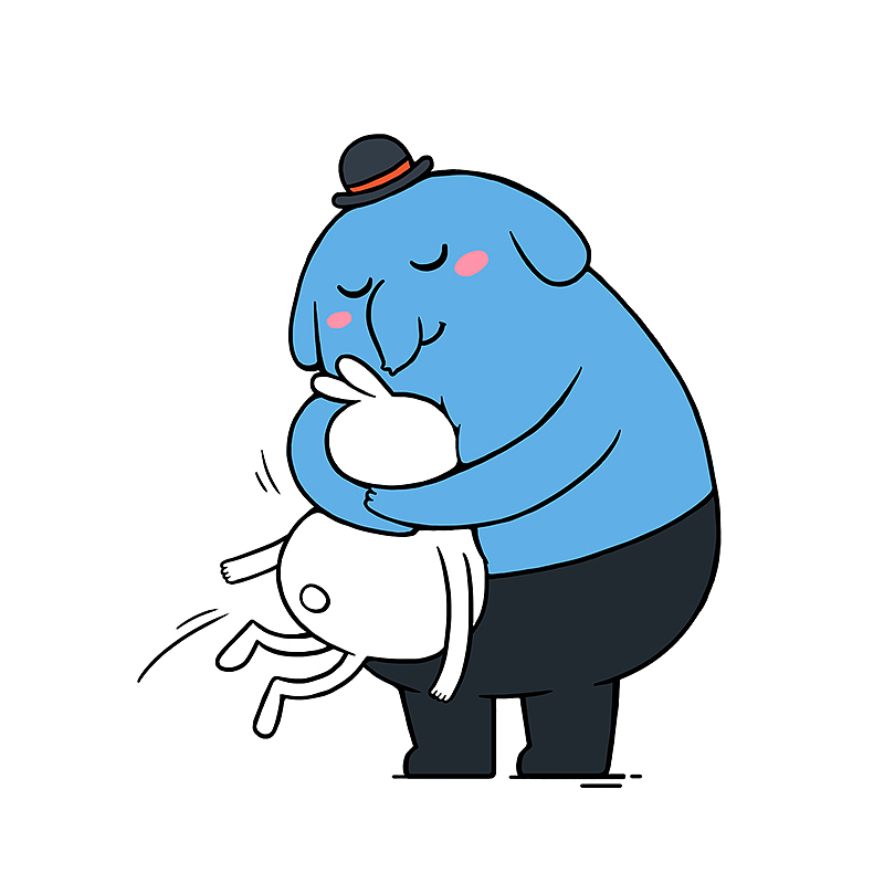 多姿态卡通大象-小马克 角色设计 人物设计 可爱