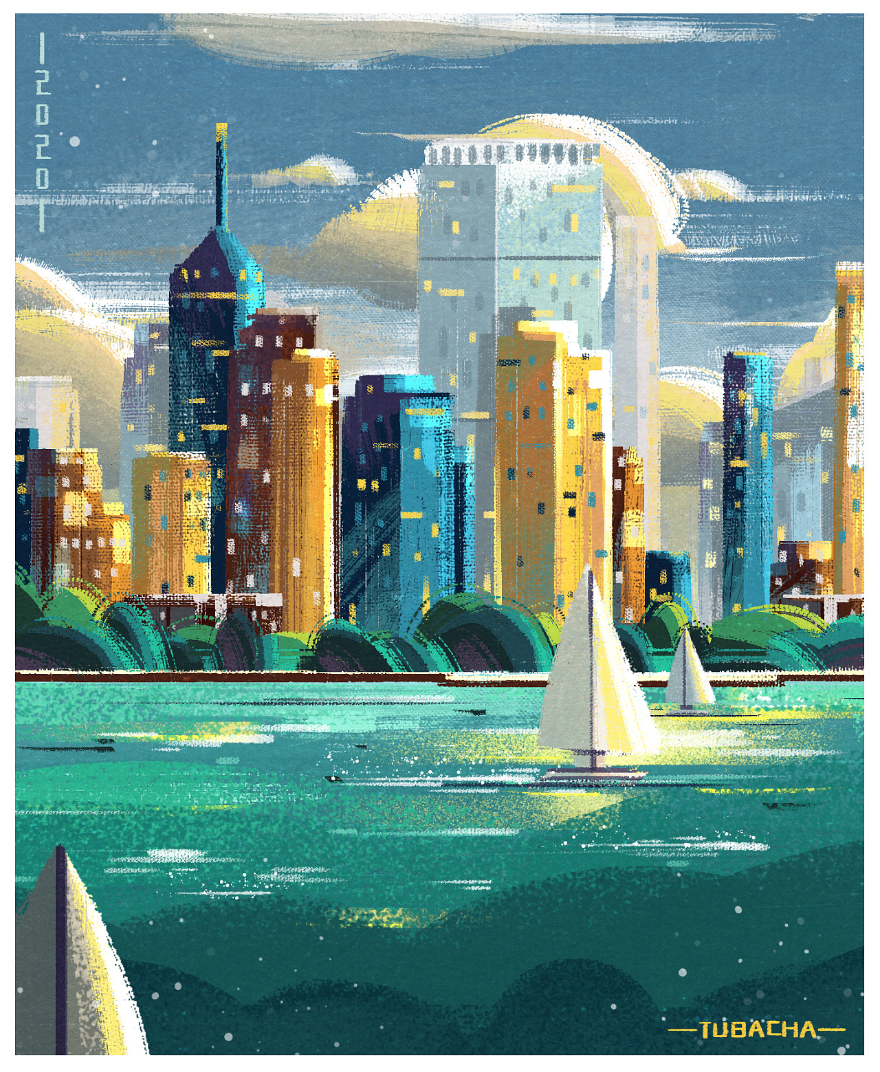 平涂风格场景氛围速涂