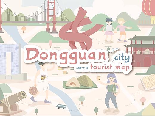 扁平风-地图绘制【东莞】插画