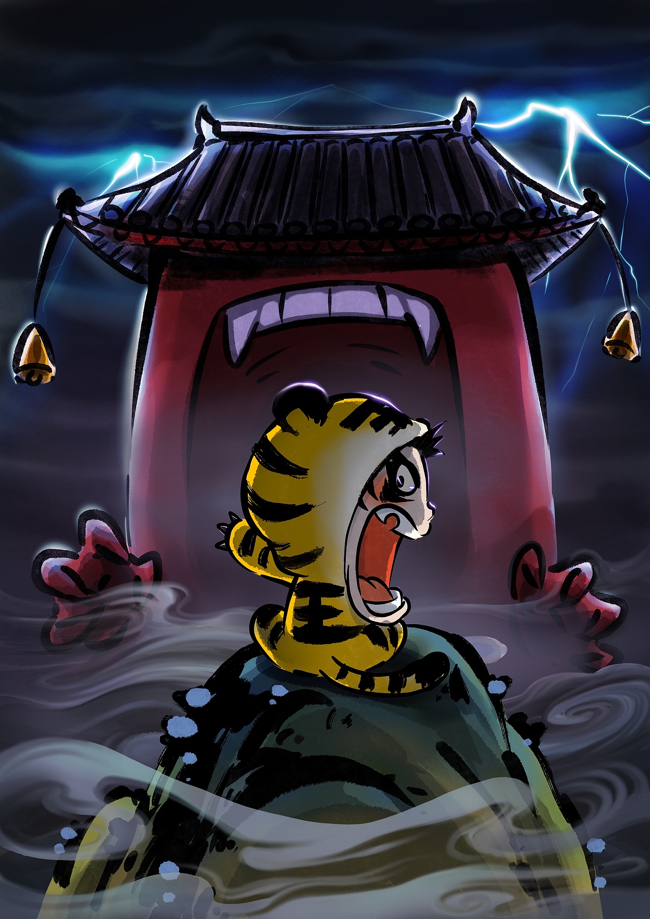 《虎斗奴門》（圖ZMjc4MjIzNzI0） - 商業(yè)插畫 - 站酷設計師嗱棵樹原創(chuàng)素材 - 站酷ZCOOL