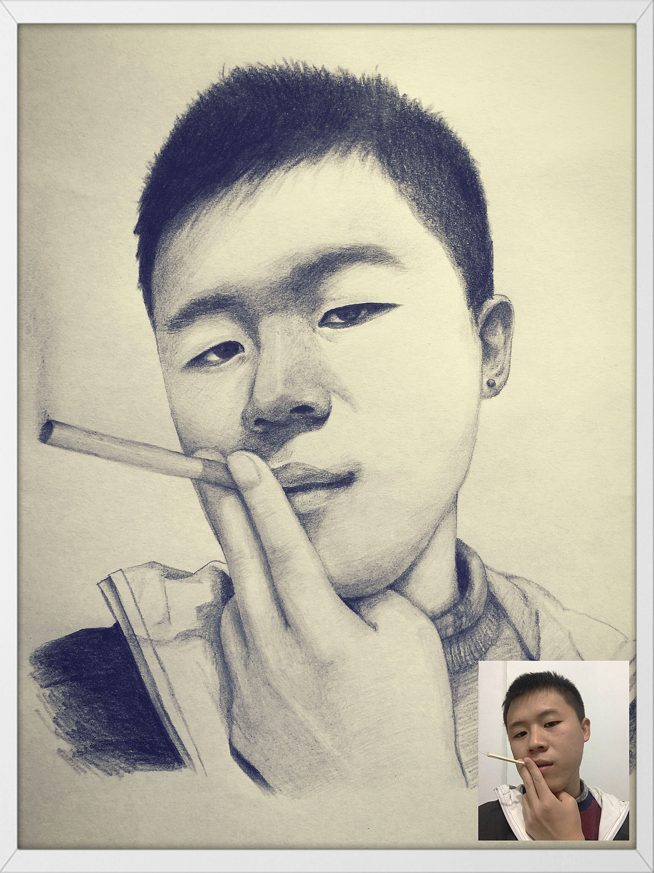 人像照片临摹手绘稿