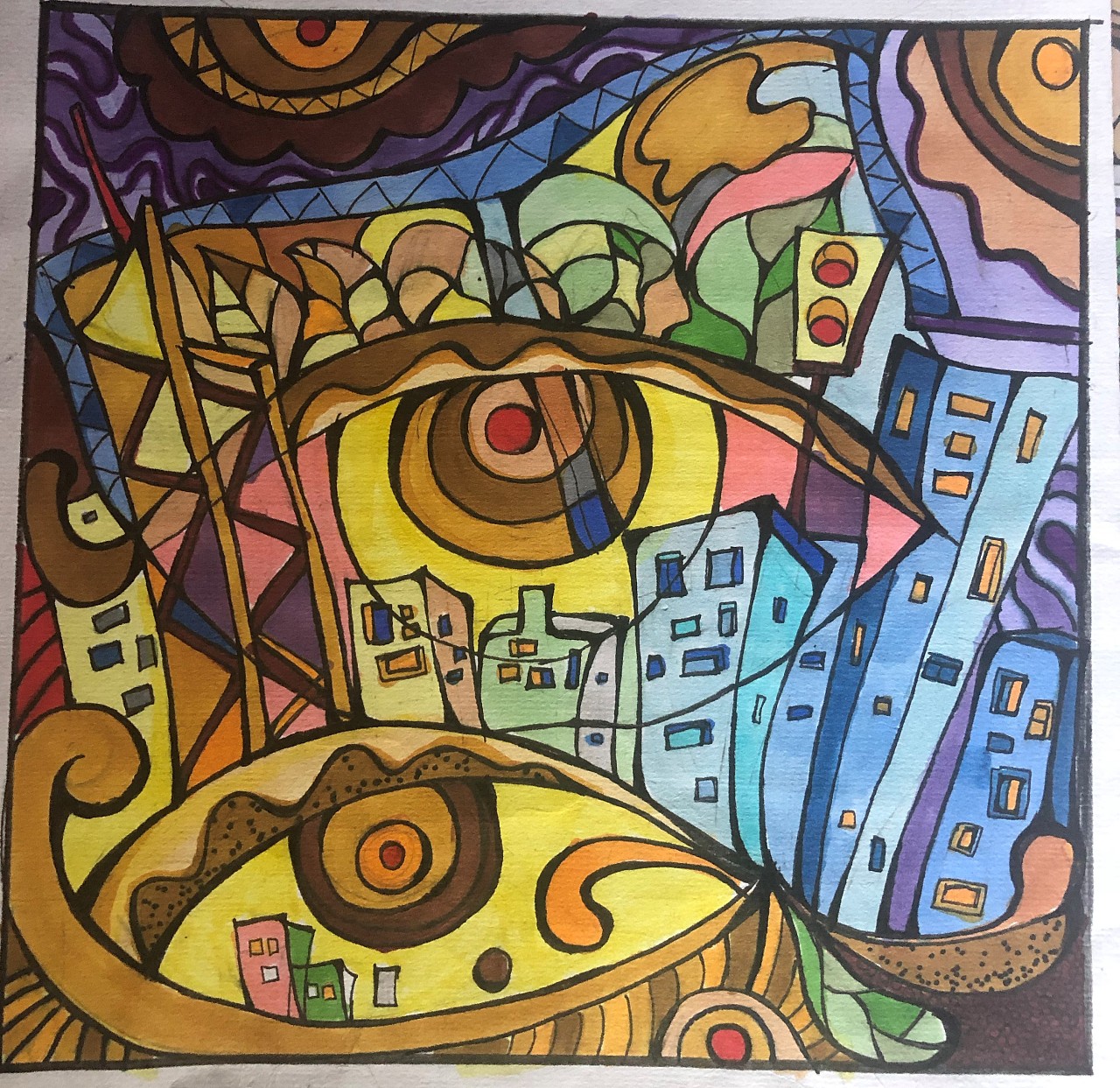 马克笔手绘《城市未来》装饰插画,设计基础