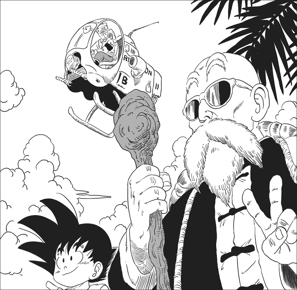 七龙珠手绘黑白练习