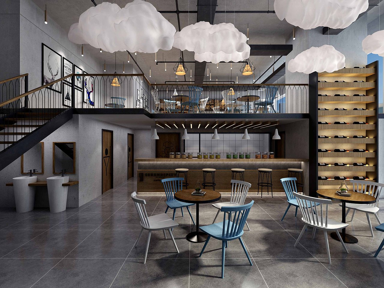 咖啡馆|空间|室内设计|效果图小静 - 原创作品 - 站酷 (ZCOOL)