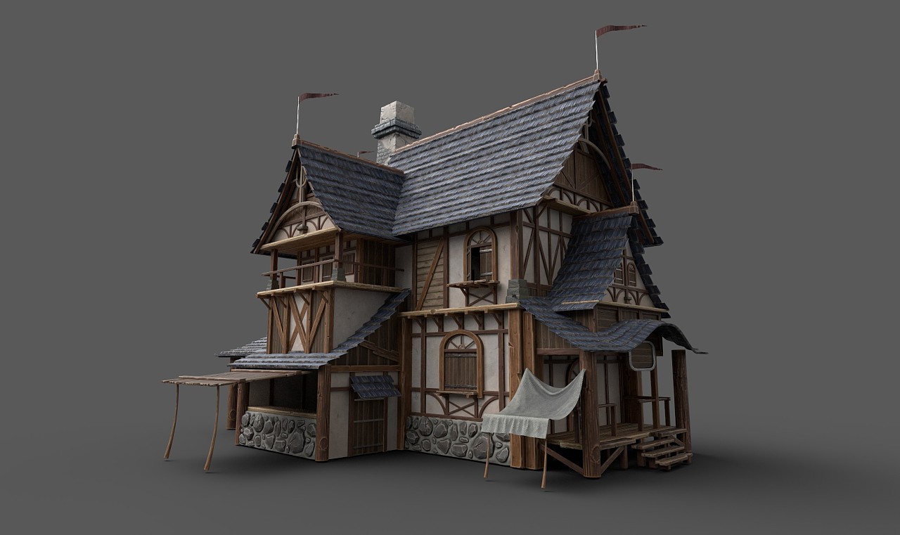 游戏场景建模(粗糙)|三维|场景|无风之地 - 原创作品 - 站酷 (zcool)