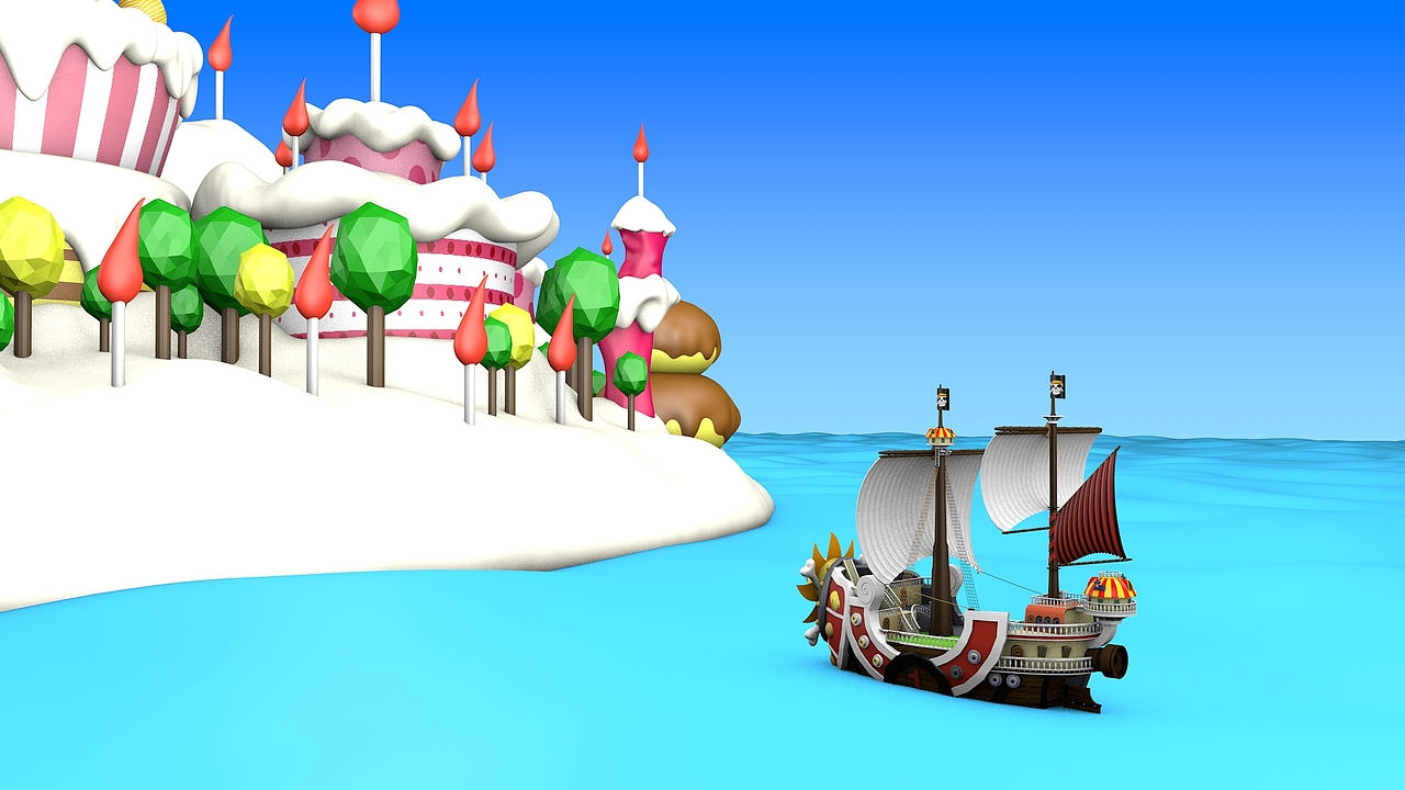C4D海贼王蛋糕岛