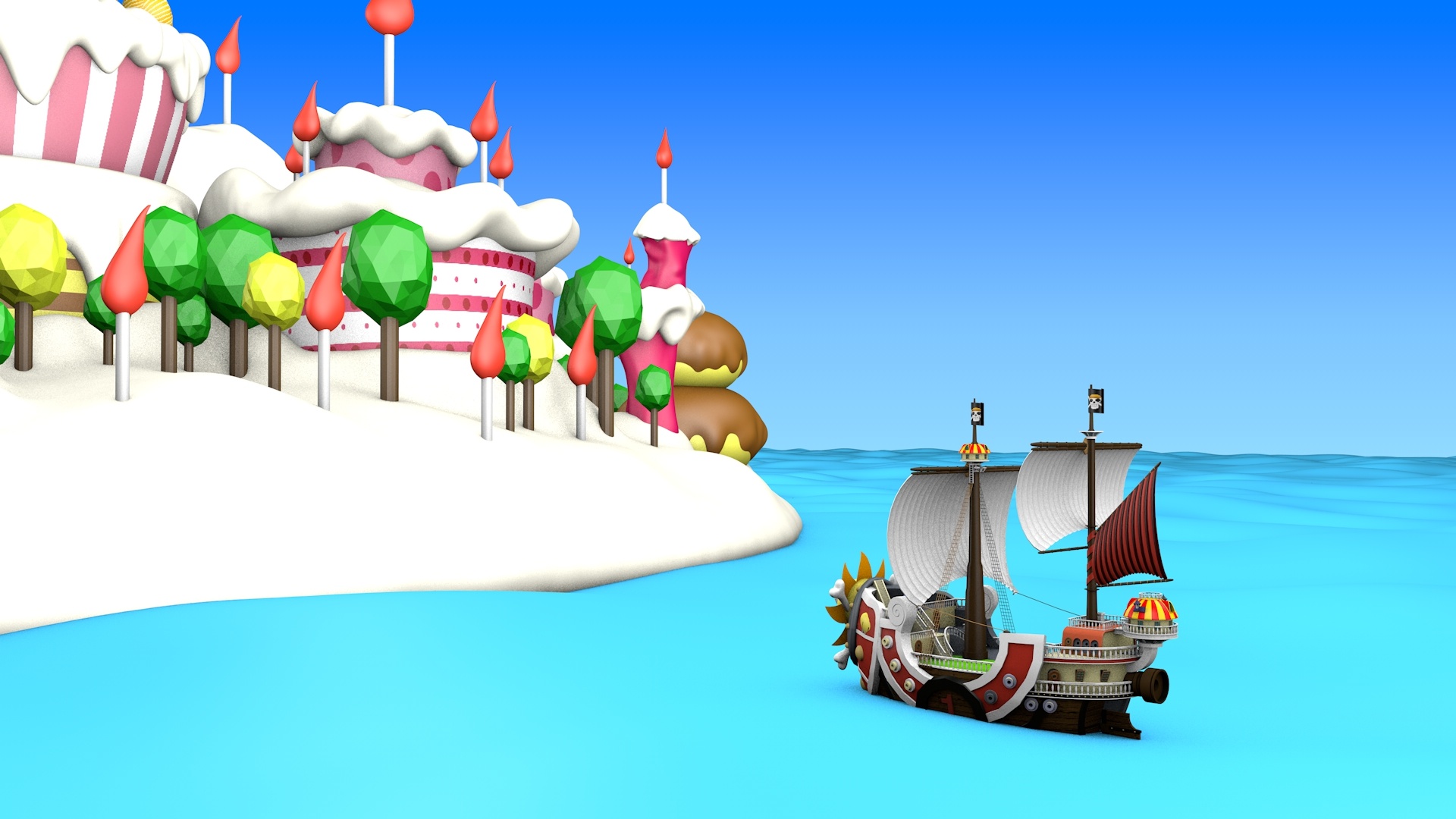 c4d海贼王蛋糕岛