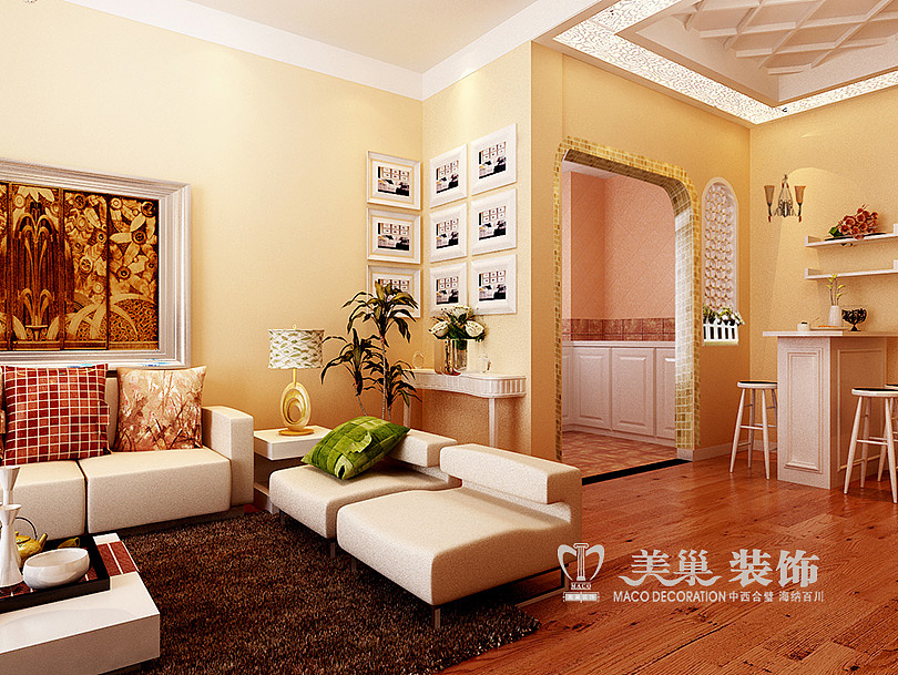 开祥御龙城86平两室两厅混搭风格装修样板间设计