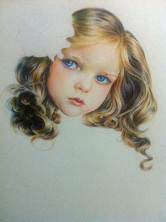 彩铅小女孩