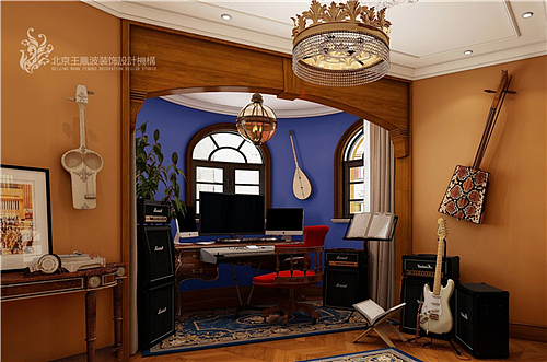 美式混搭风格别墅设计【王凤波设计机构新作】马头琴之家