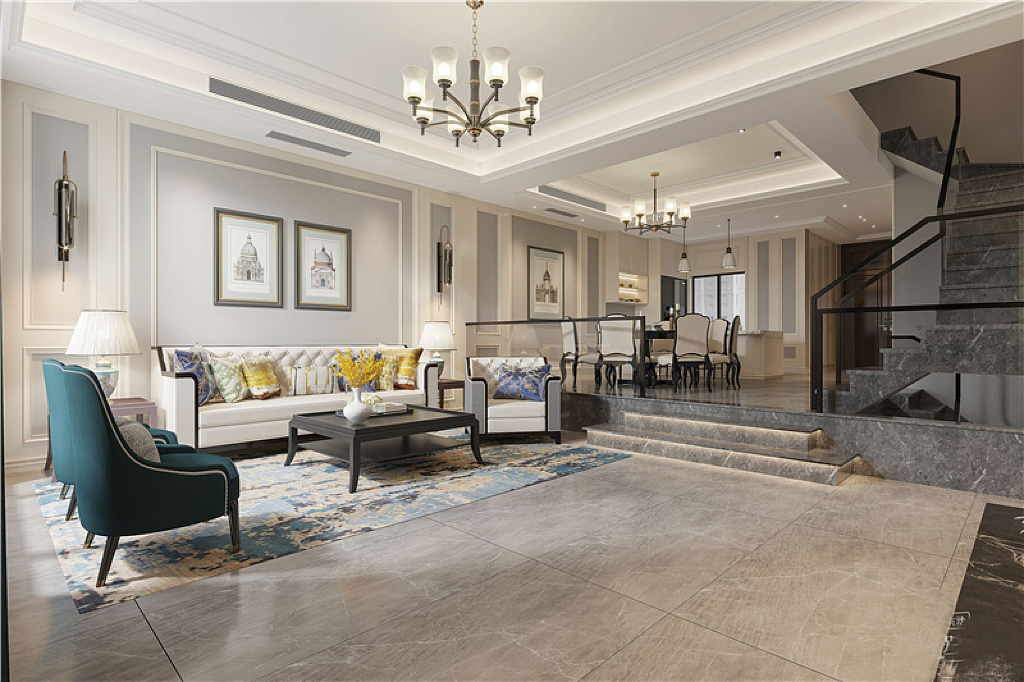 美式轻奢|380平常州别墅装修案例（图ZMjcwNzIyOTU2） - 家装设计 - 站酷设计师kikiv孙原创素材 - 站酷ZCOOL