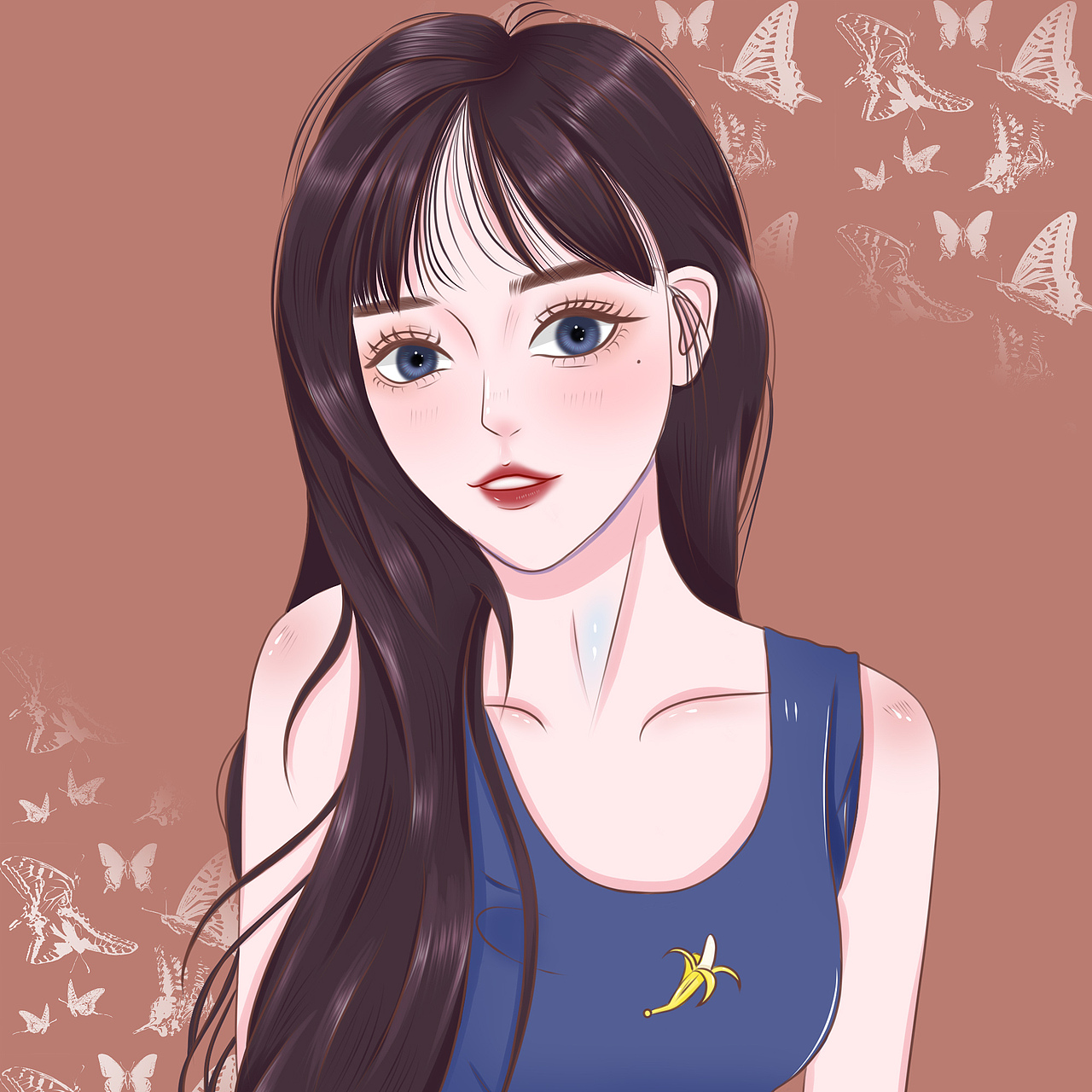 分享收藏婚纱手绘插画代古拉k小姐姐00手绘头像定制手绘头像获得了