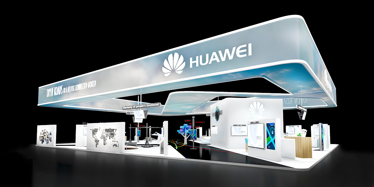 华为展台,四面开口,20*25 500平|三维|其他三维|julio跃 - 原创作品