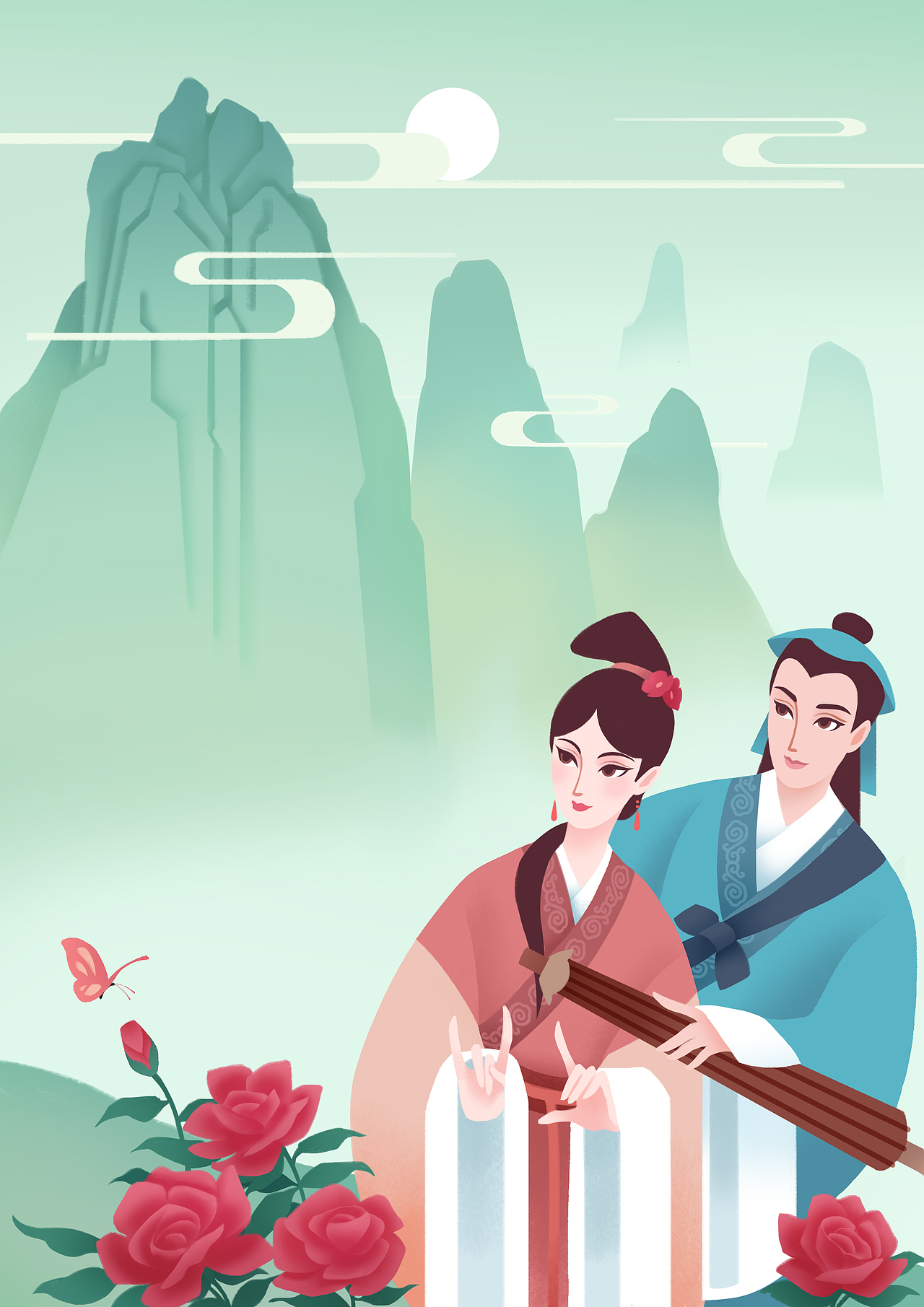 后面越来越艳hhh , 安庆这张我参考的元素是黄梅戏《天仙配》和天柱山