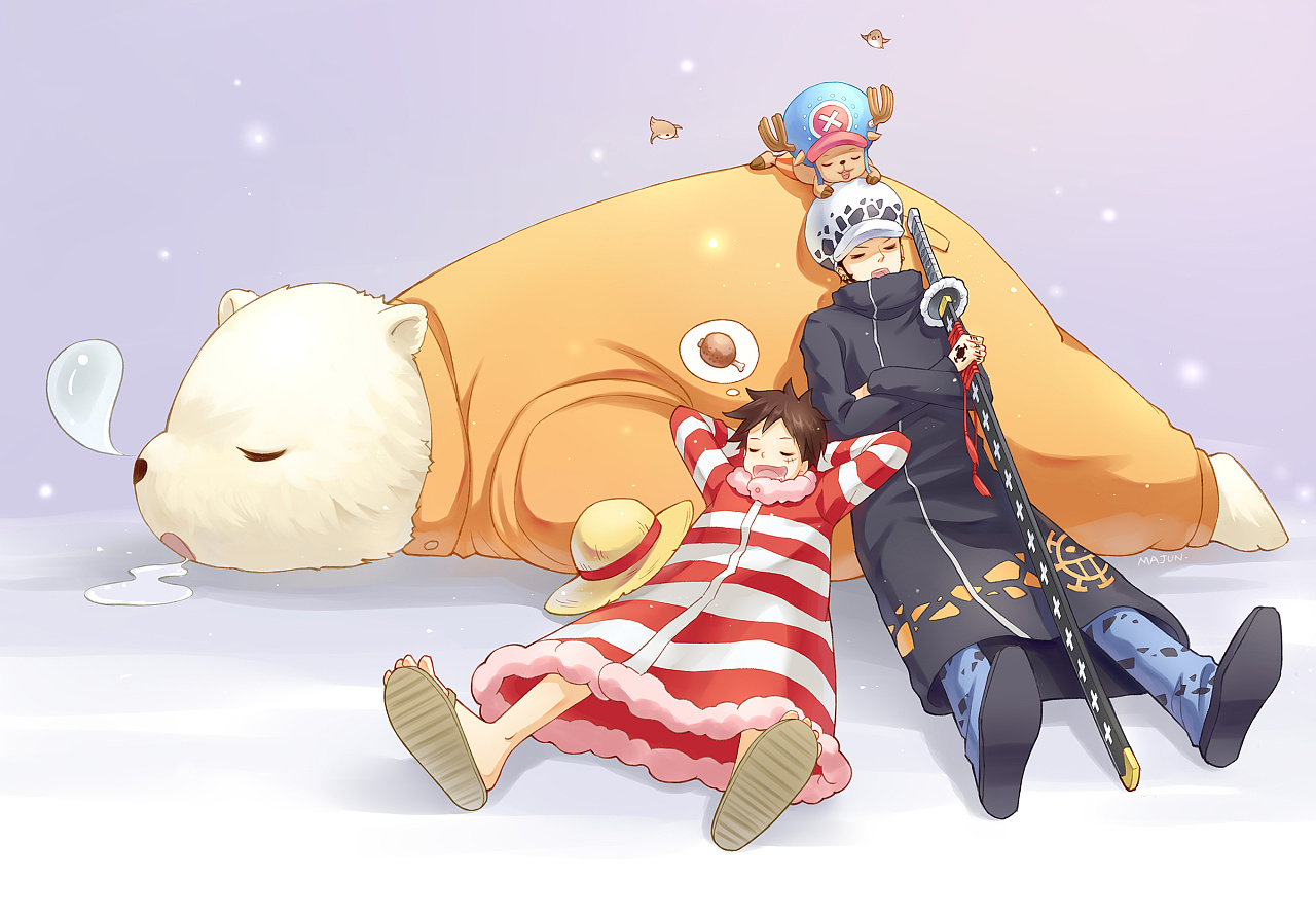 《海贼王》同人,画一张有爱的罗路小同盟