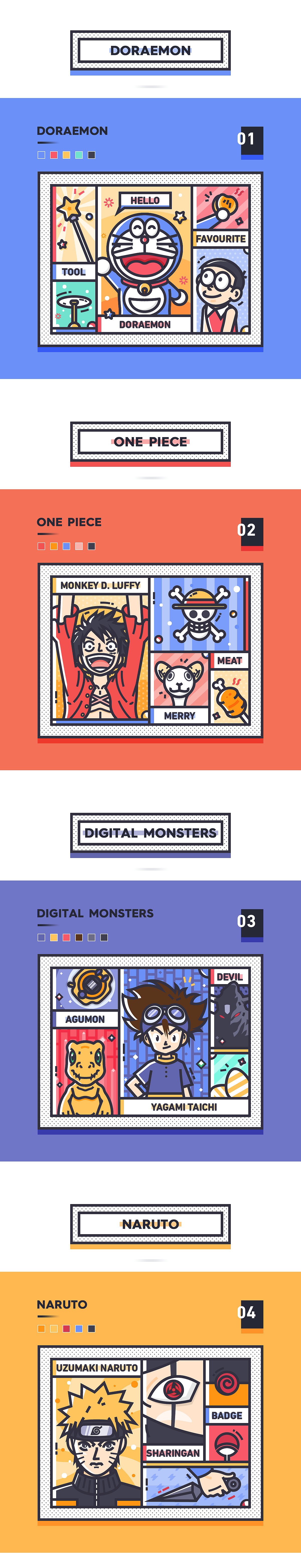 回忆录之动漫篇（图ZMTI3MDQyODQ4） - 图案 - 站酷设计师弟仔原创素材 - 站酷ZCOOL