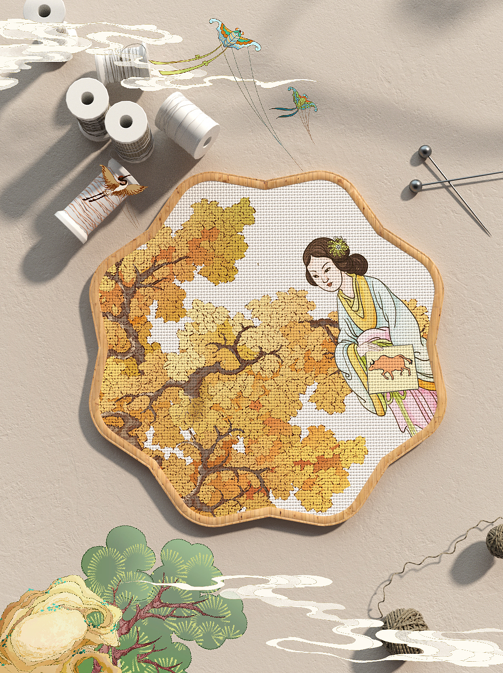 红楼梦中秋（图ZMzA2NDM3MzAw） - 商业插画 - 站酷设计师路子宁lucine原创素材 - 站酷ZCOOL