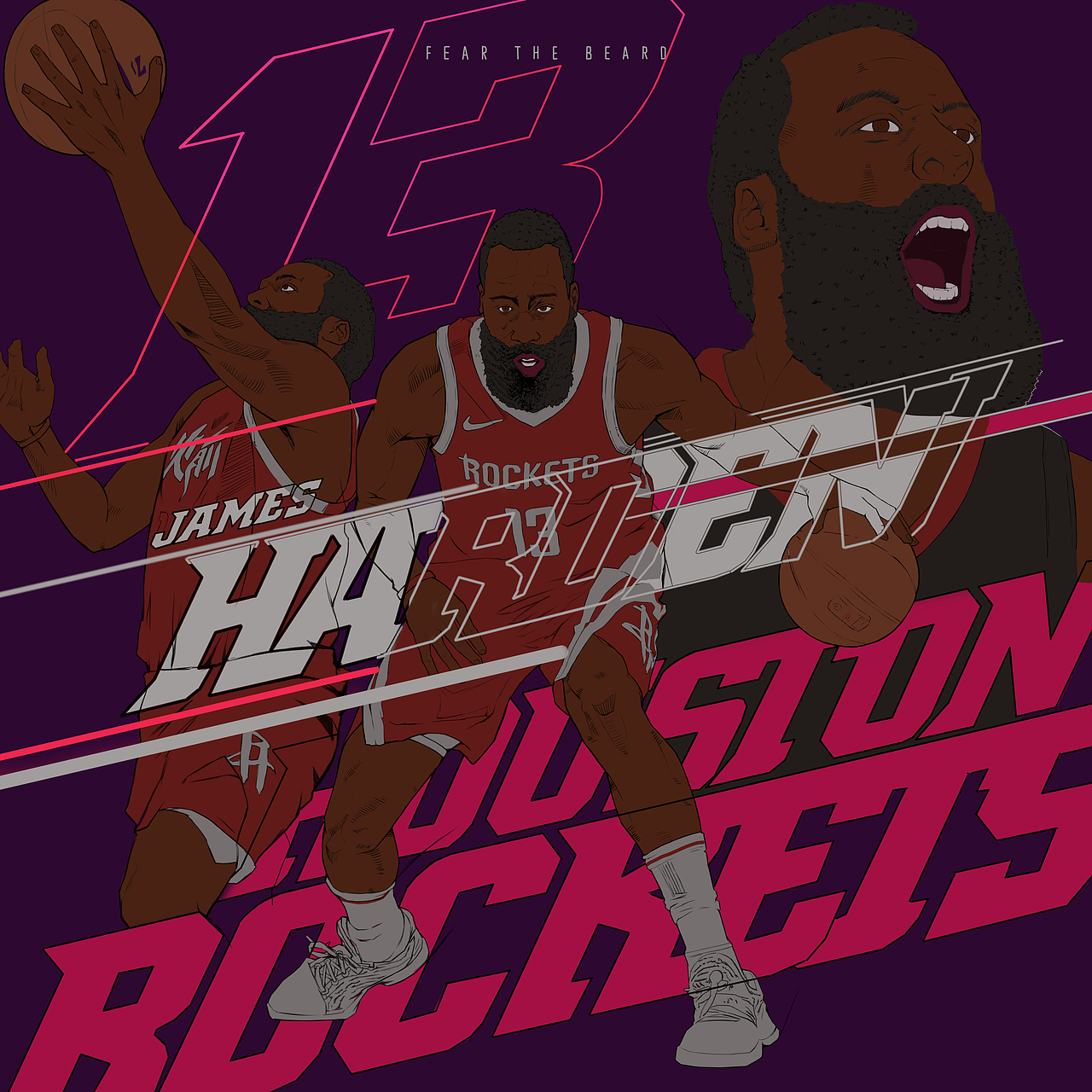 詹姆斯·哈登（图ZMjY0MzY2MjQ4） - 商业插画 - 站酷设计师名星画天珑ONE原创素材 - 站酷ZCOOL