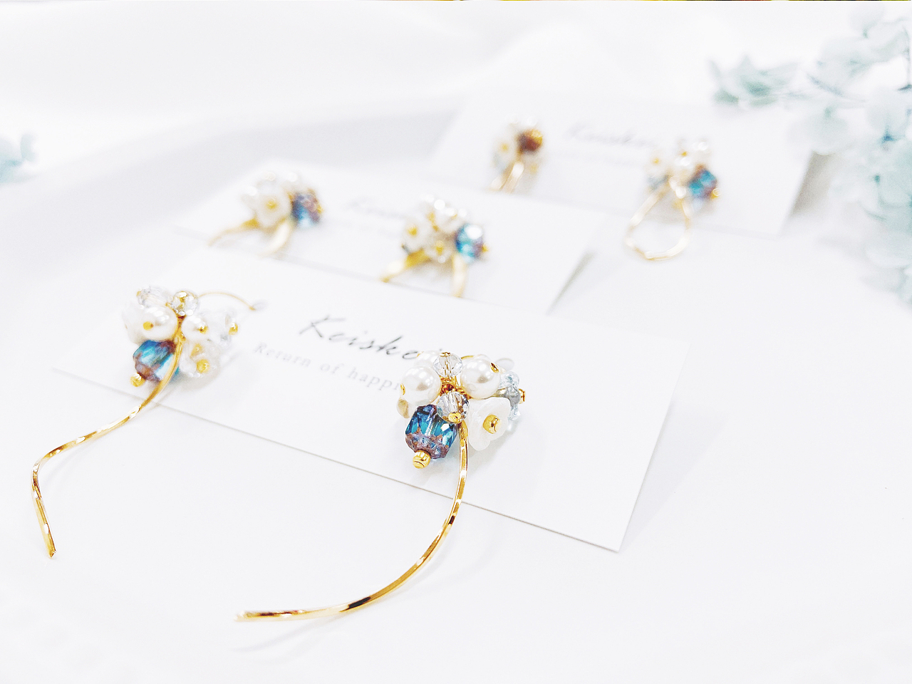 keiskei原创手作 捧花系列 ｜ 水蓝色系（图ZMTkyNjM1NjIw） - 首饰设计 - 站酷设计师Keiskei花园物语原创素材 - 站酷ZCOOL