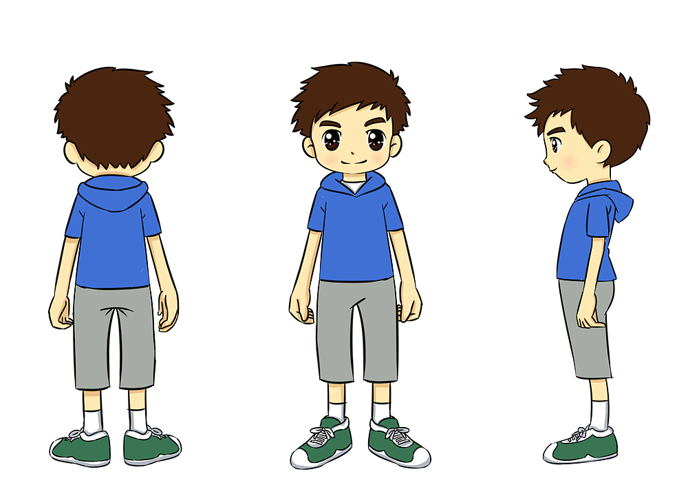 卡通人物设计-人物三视图