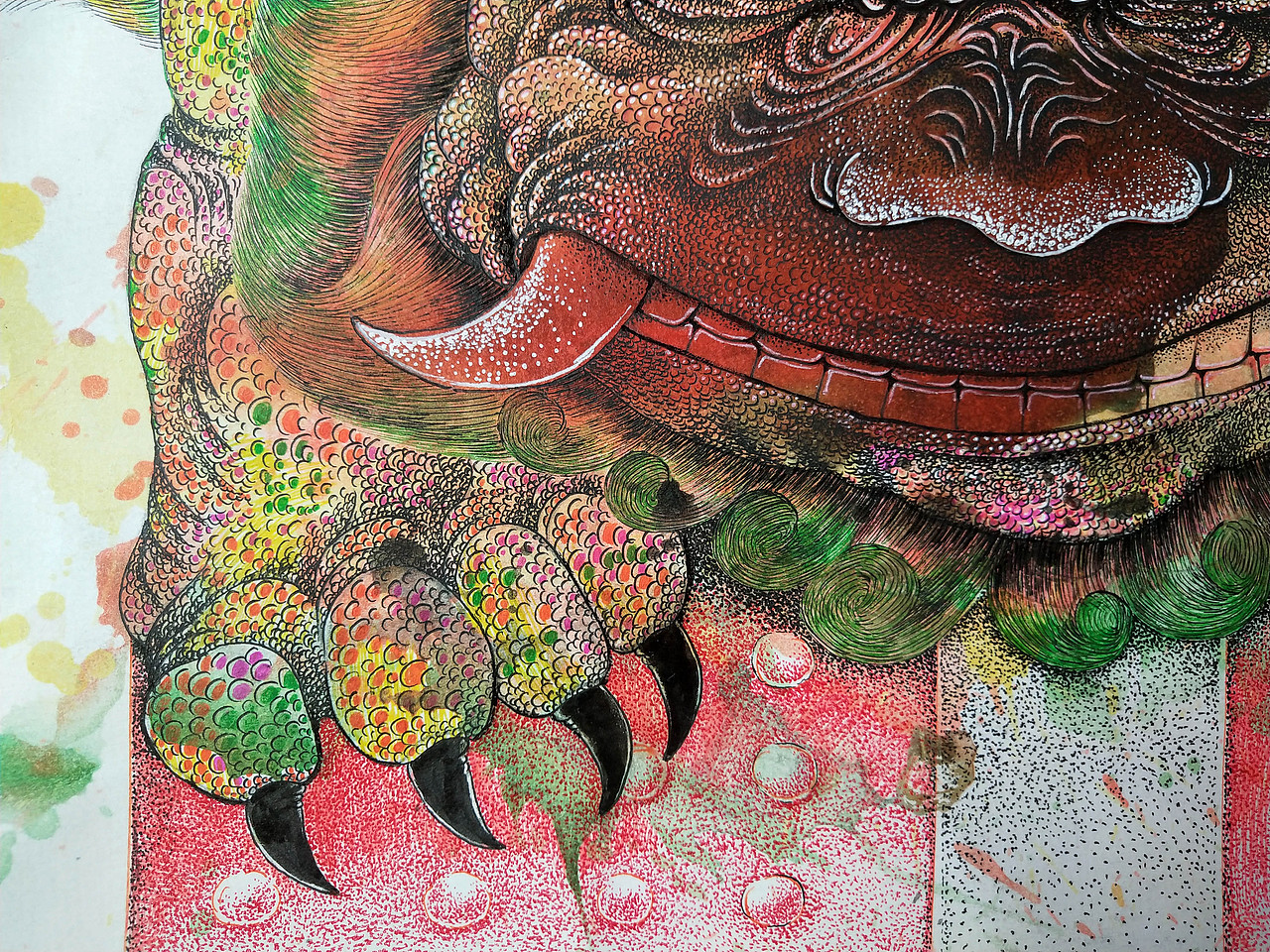 原创作品纯艺术绘画钢笔画山海经龙子狴犴richstudio成都耀华|2023