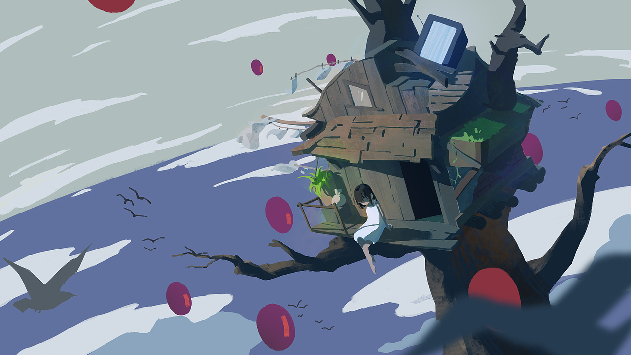 天空树屋绘制过程碎碎念（图ZMjY3OTk5NDky） - 绘本 - 站酷设计师深空制图师UMU原创素材 - 站酷ZCOOL