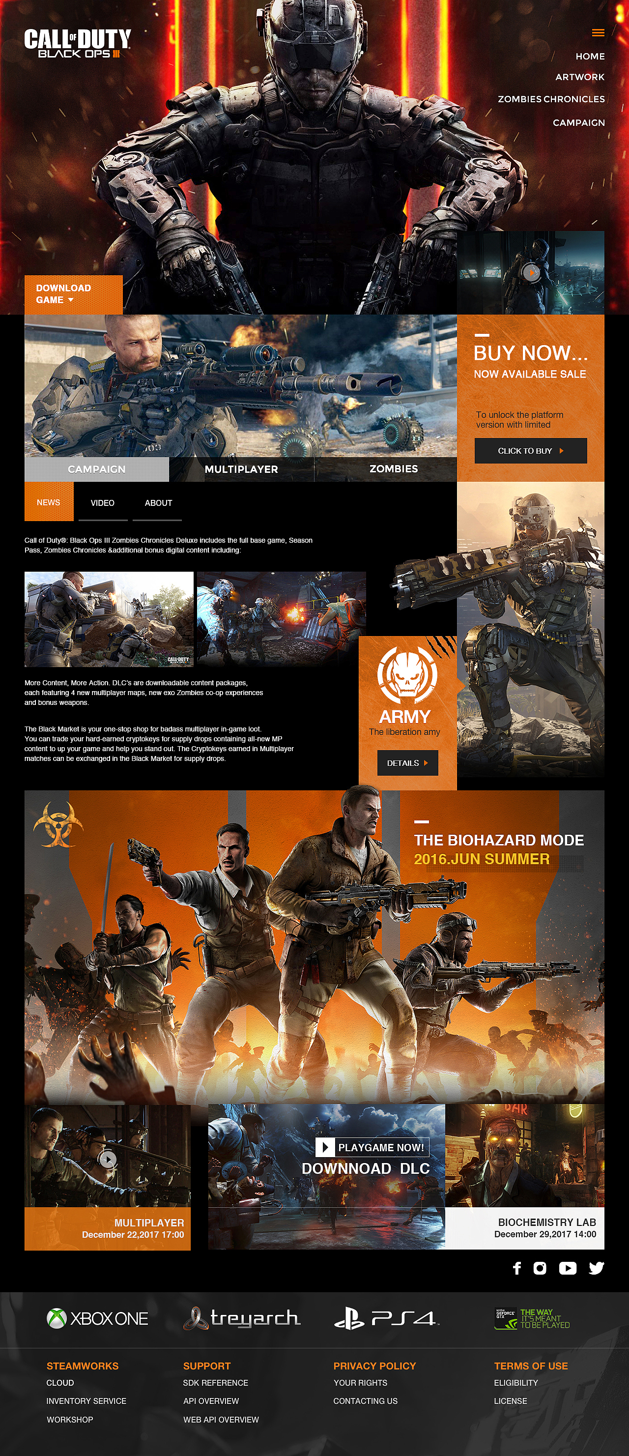 Call of Duty Black Ops 3 web redesign（图ZMTEwNTM1NTUy） - 游戏/娱乐 - 站酷设计师菜德扣角原创素材 - 站酷ZCOOL