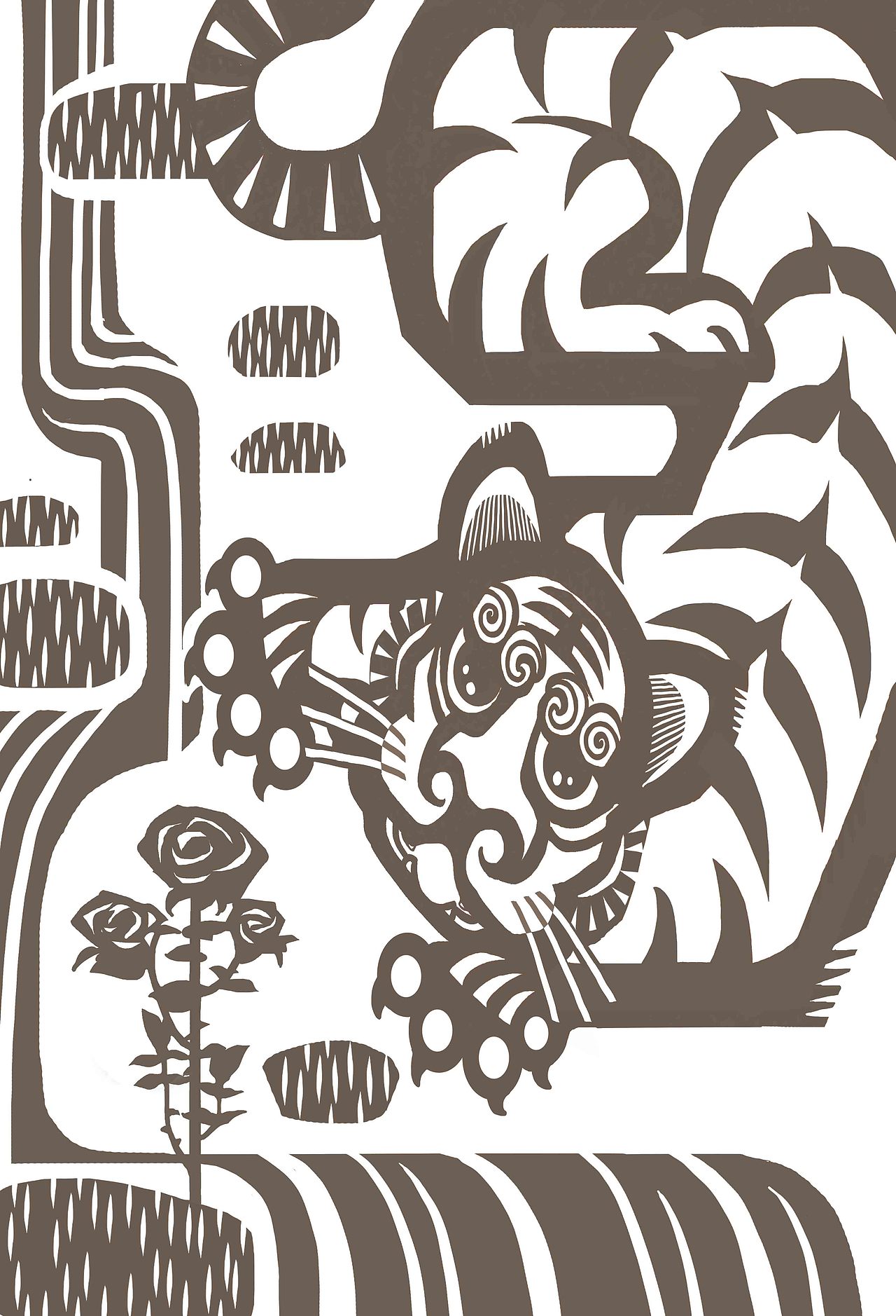 0举报1分享原创作品插画艺术插画版画老虎mr未希品牌ip设计63【国风