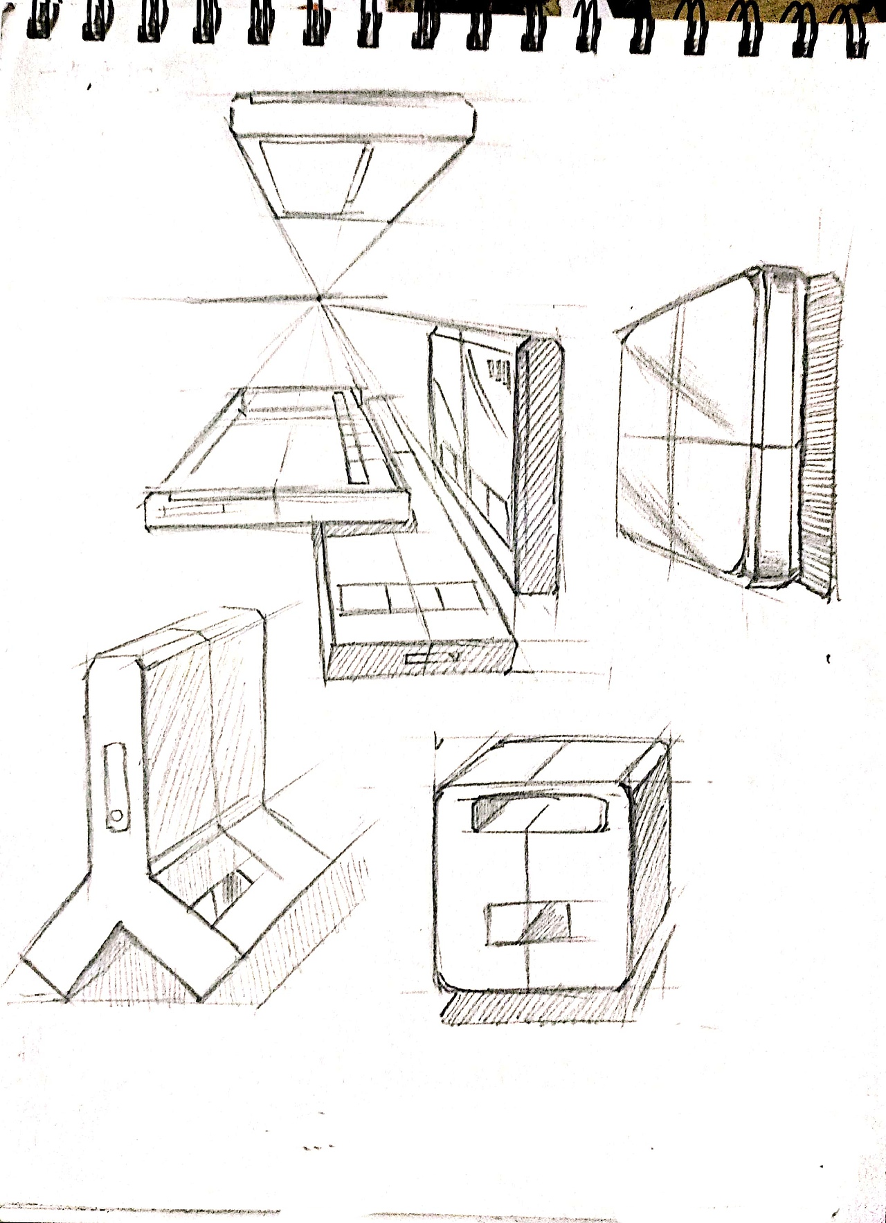 一点透视产品手绘线稿