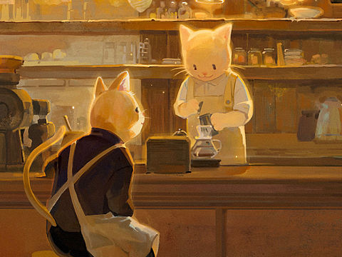 猫咪咖啡厅-插画