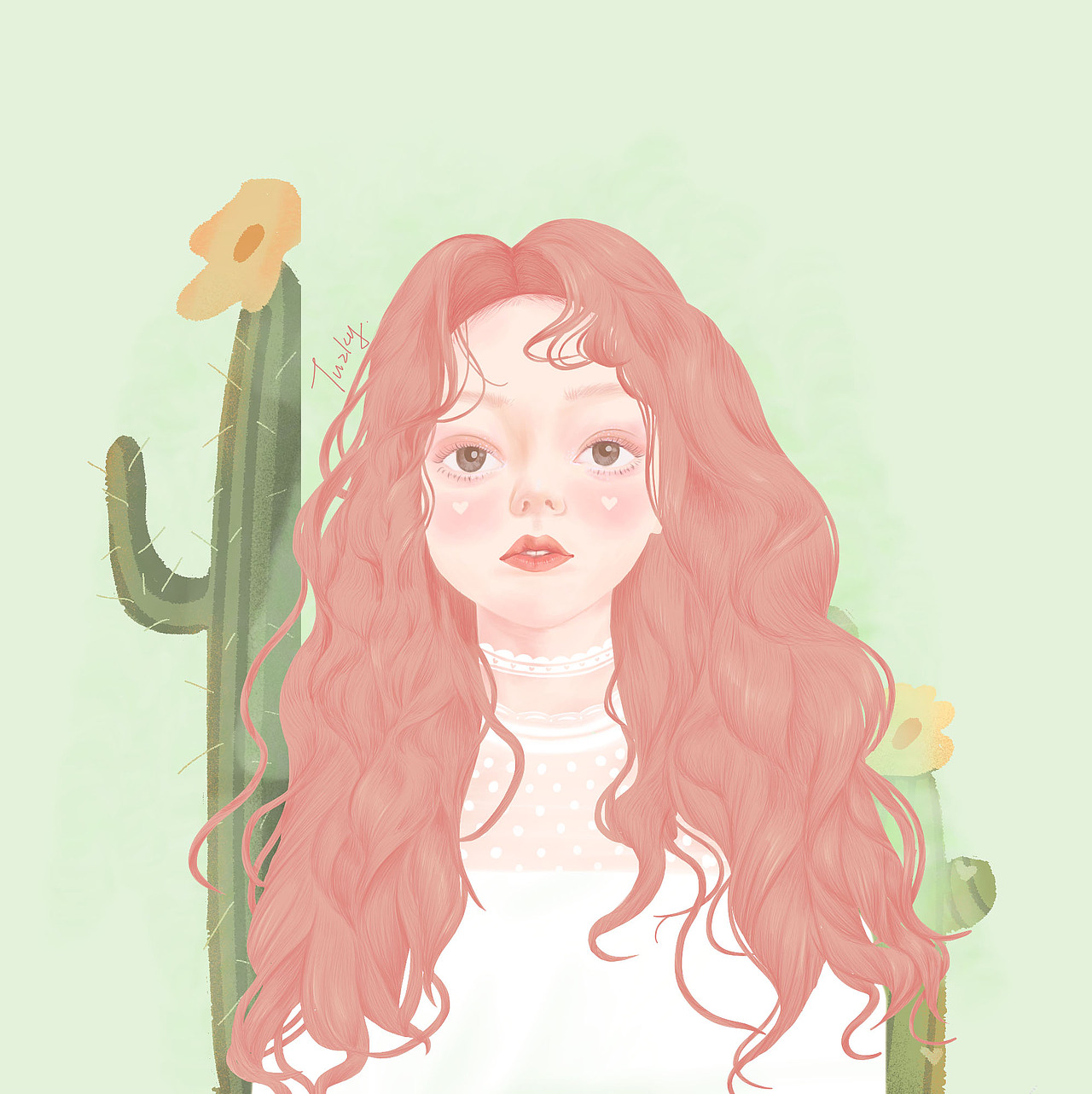 卷发小姐姐|插画|创作习作|tuzkyhong_原创作品-站酷zcool