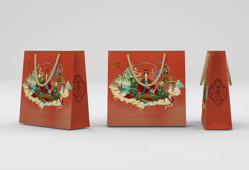 御品大紅袍茶葉包裝（圖ZMzA0NTM2MDI4） - 商業(yè)插畫 - 站酷設(shè)計(jì)師插畫師江南原創(chuàng)素材 - 站酷ZCOOL