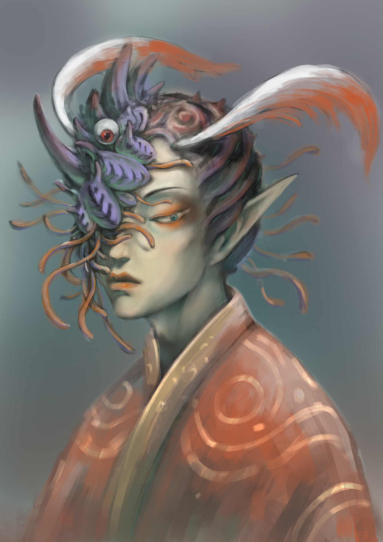 国庆画的那些小妖怪们