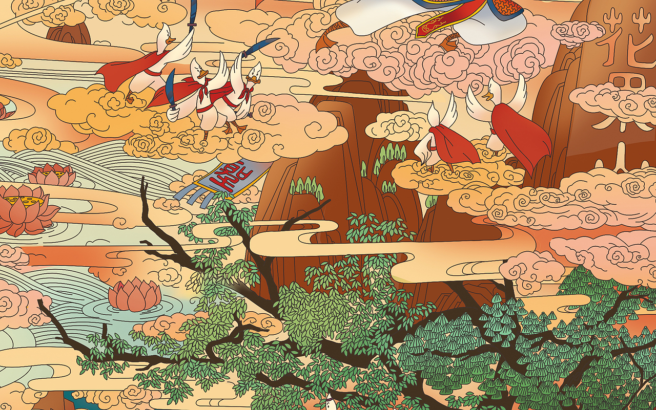 《鸭游季》柔骨辣鸭餐饮品牌手绘插画(图ZMTE0ODU0MDg0) - 商业插画 - 站酷设计师湖南意合品牌原创素材 - 站酷ZCOOL