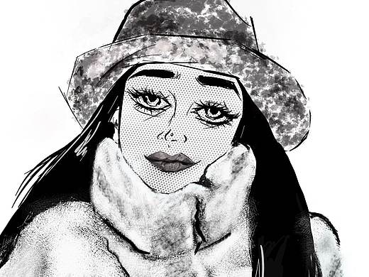 穿皮草的少女（个人主页-ZNDcwODk4ODg=） - 单幅漫画 - 站酷设计师阿哈是阿二琳呀原创素材 - 站酷ZCOOL