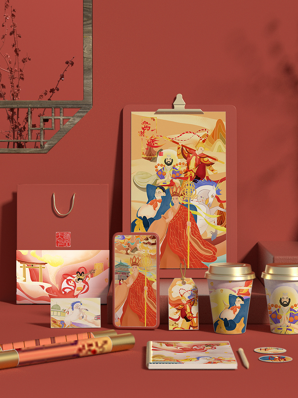 《西游途》文创包装插画设计（图ZMjU1MzU5NjU2） - 商业插画 - 站酷设计师一只龙喵原创素材 - 站酷ZCOOL