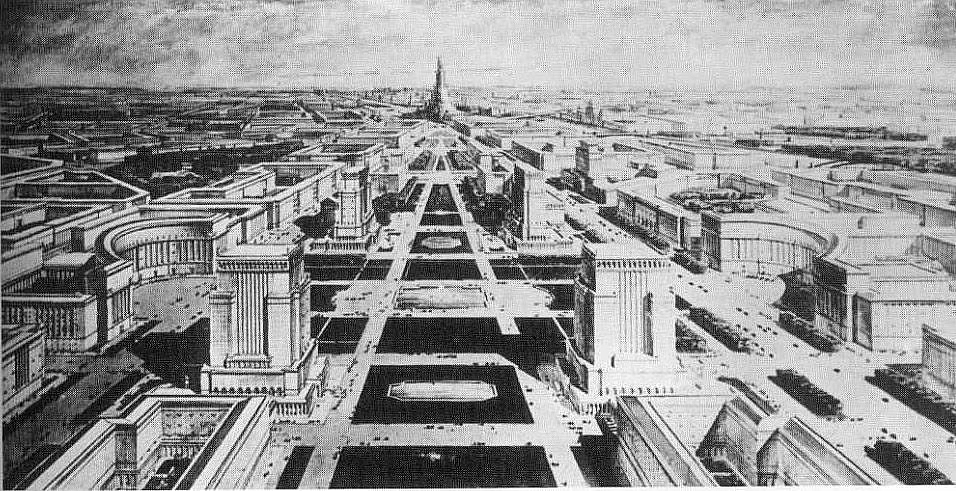 俄国(苏联)在三十年代未建成的苏维埃宫比帝国大厦还高出34米,因二战