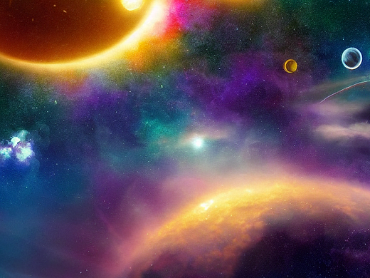 #AI创作实验室#带一些云朵的天空，绚烂的银河