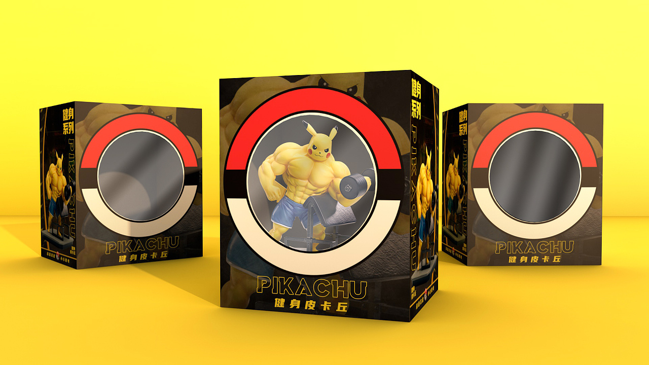 健身系列宝可梦手办包装设计|平面|包装|工具人小chen - 原创作品 - 