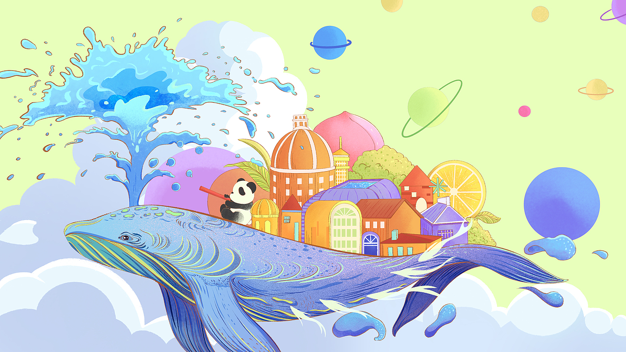 【茶派】美好世界（图ZMzQxMzQ3ODcy） - 商业插画 - 站酷设计师蹭不上热度的子初原创素材 - 站酷ZCOOL