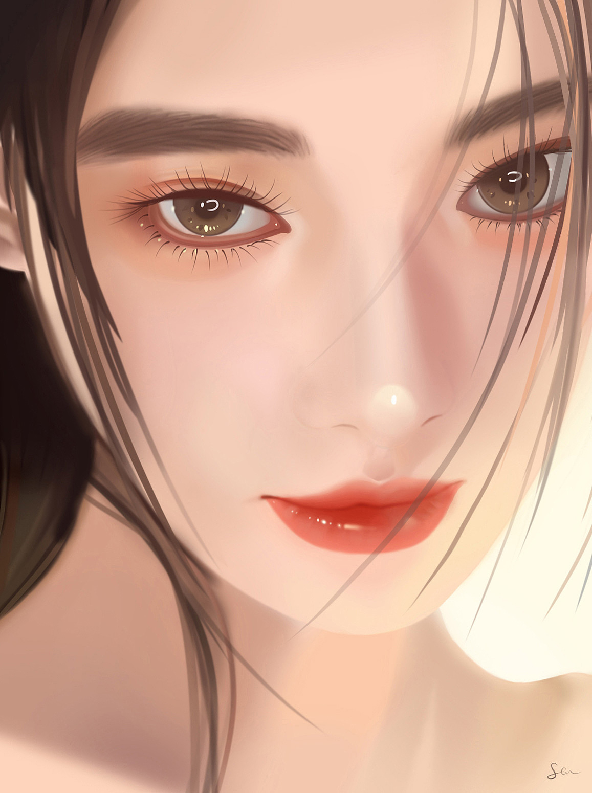 手绘头像-鞠婧祎